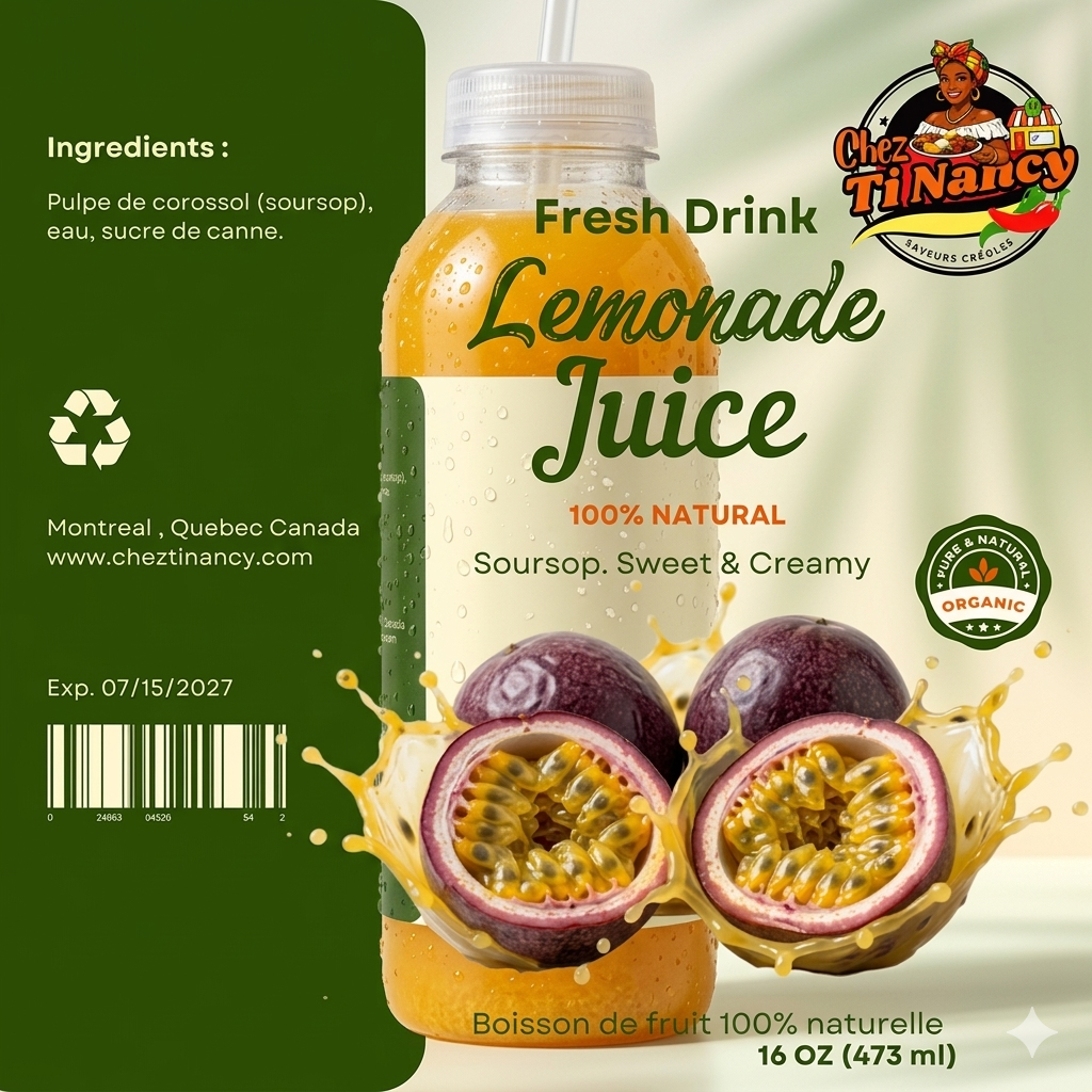 Authentic Haitian Grenadia Juice – Fresh Passion Fruit Drink (300 ml)